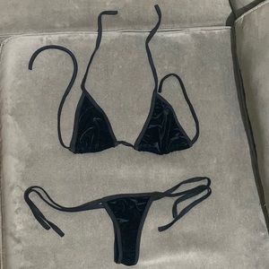 Black velvet bikini